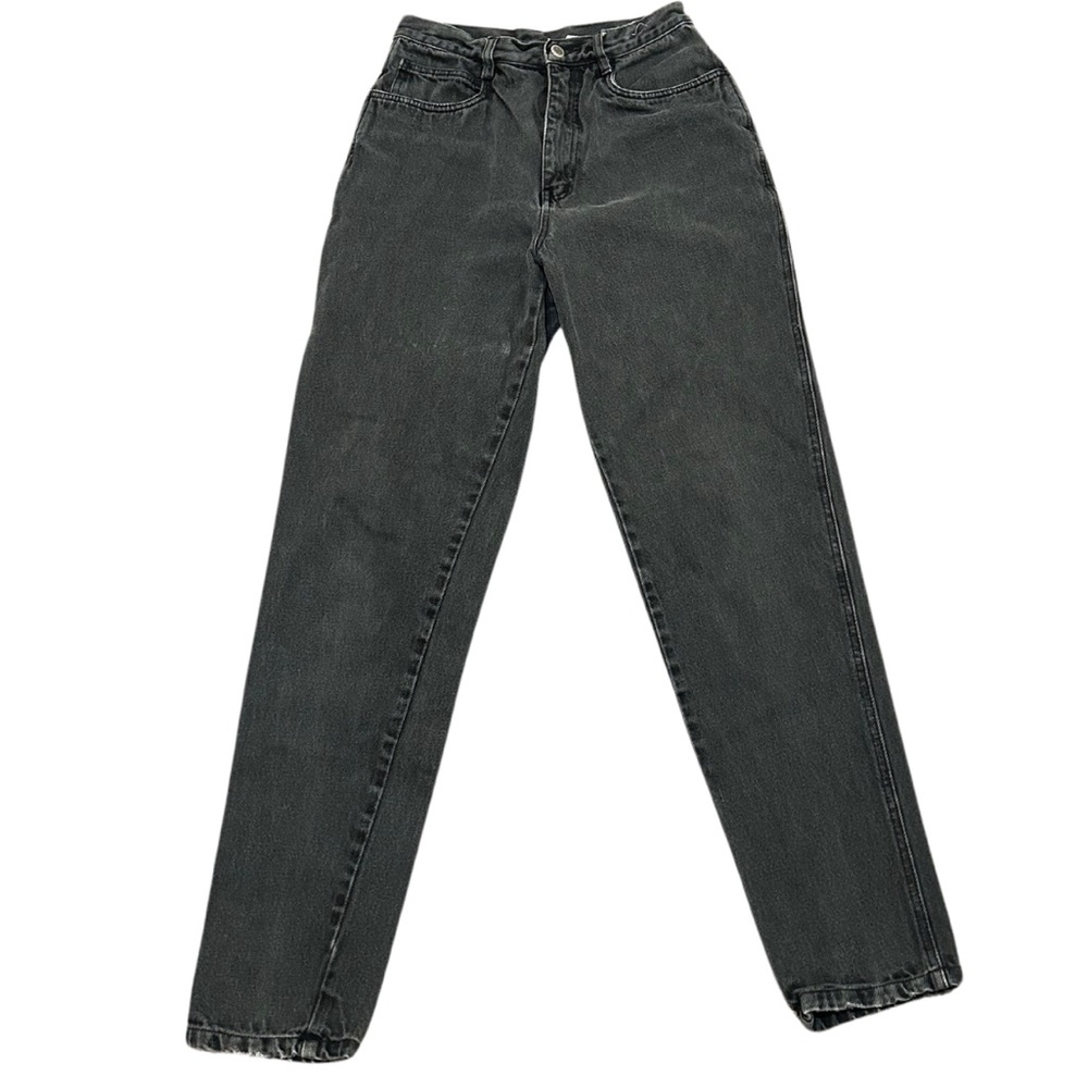 Vintage Bill Blass High Waist Straight Leg Jeans | Black Wash/Grey | W26